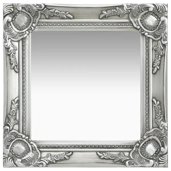 Gossi oglinda de perete in stil baroc, argintiu, 40 x 40 cm
