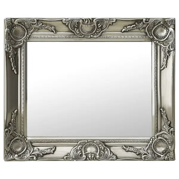 Gossi oglinda de perete in stil baroc, argintiu, 50 x 40 cm