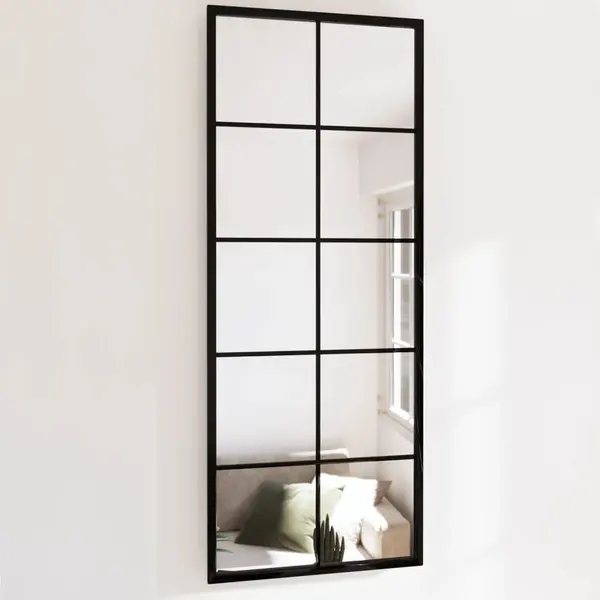 Gossi oglinda de perete, negru, 100x40 cm, metal