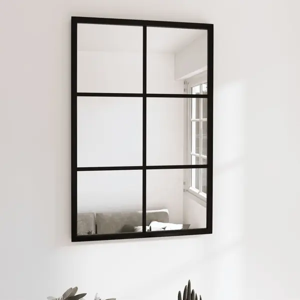 Gossi oglinda de perete, negru, 60x40 cm, metal
