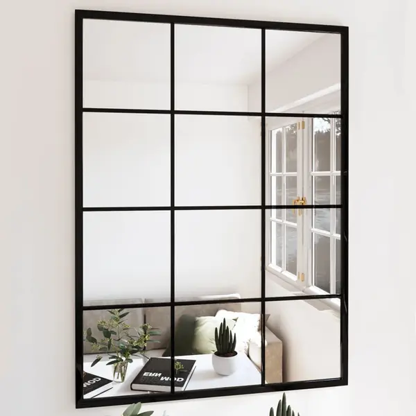 Gossi oglinda de perete, negru, 80x60 cm, metal