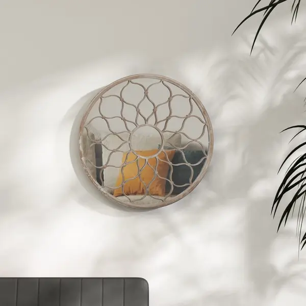 Gossi oglinda, nisipiu, 40x3 cm, fier, rotunda, utilizare in interior
