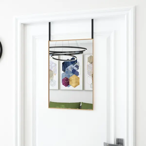 Gossi oglinda pentru usa, auriu, 40x60 cm, sticla si aluminiu