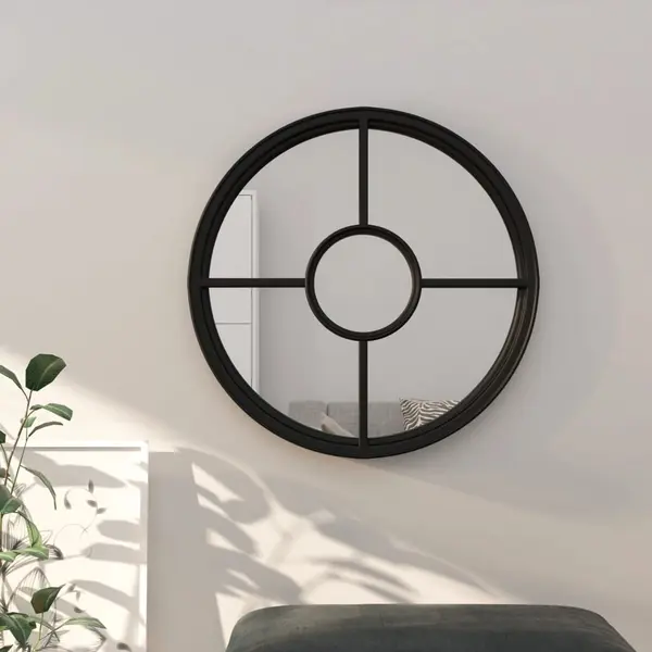 Gossi oglinda rotunda,negru,40x4 cm,fier,pentru utilizare in interior