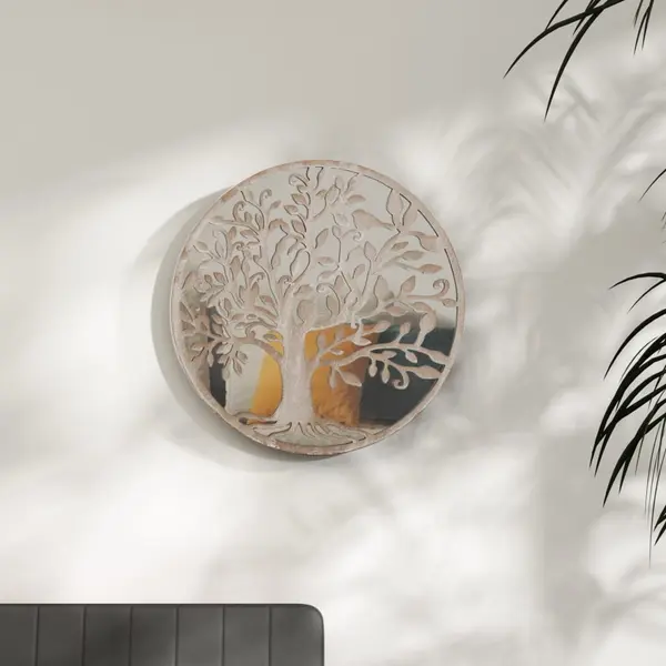 Gossi oglinda rotunda,nisip,40x2,5 cm,fier, utilizare in interior