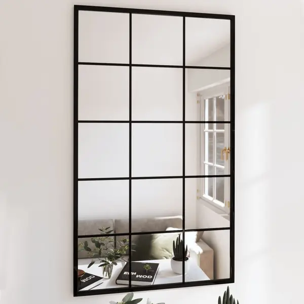 Gossi oglinzi de perete, 3 buc., negru, 100x60 cm, metal