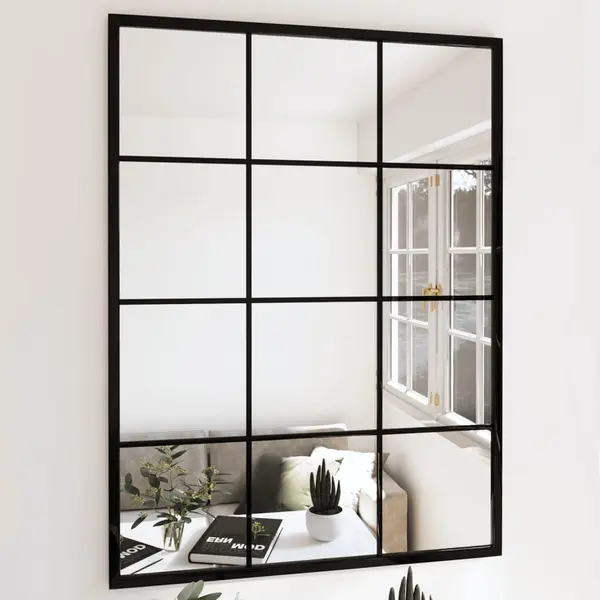 Gossi oglinzi de perete, 3 buc., negru, 80x60 cm, metal