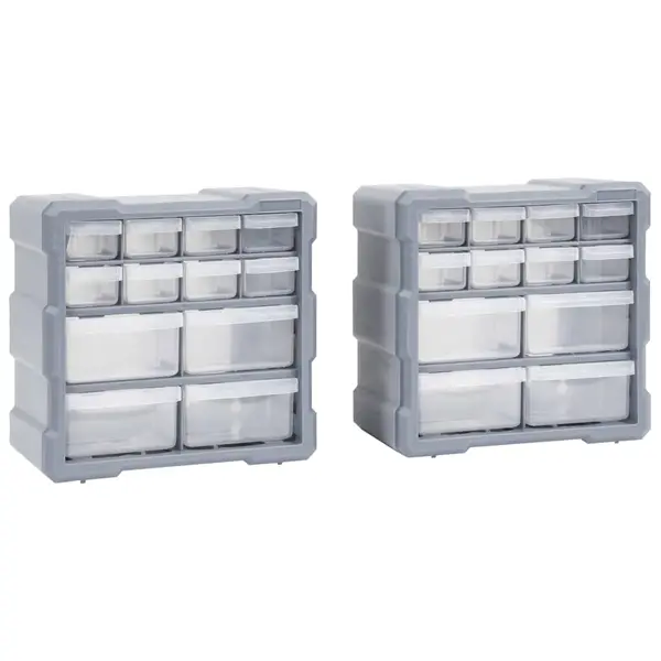Gossi organizatoare cu 12 sertare, 2 buc., 26,5 x 16 x 26 cm