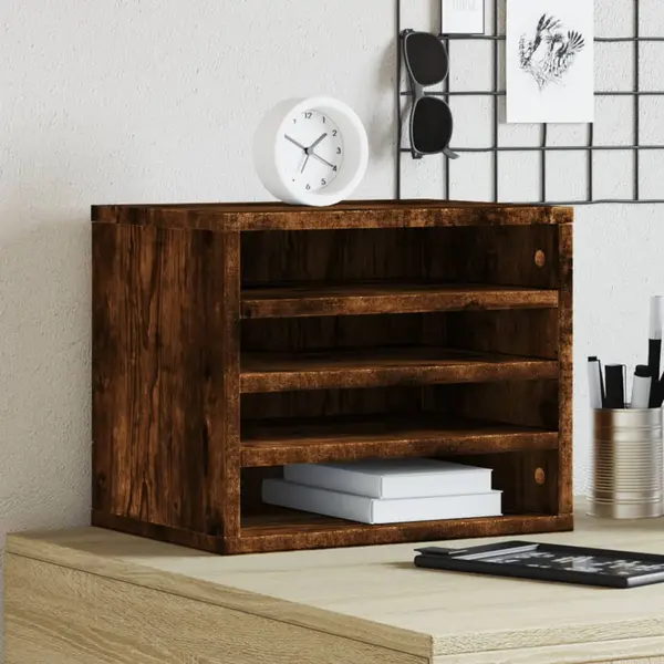 Gossi organizator birou, stejar fumuriu, 36x26x29,5 cm lemn prelucrat