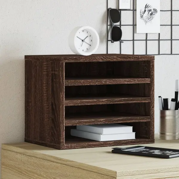 Gossi organizator birou, stejar maro, 36x26x29,5 cm lemn prelucrat