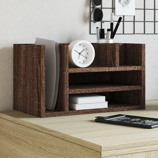 Gossi organizator birou, stejar maro, 44,5x24x25 cm lemn prelucrat
