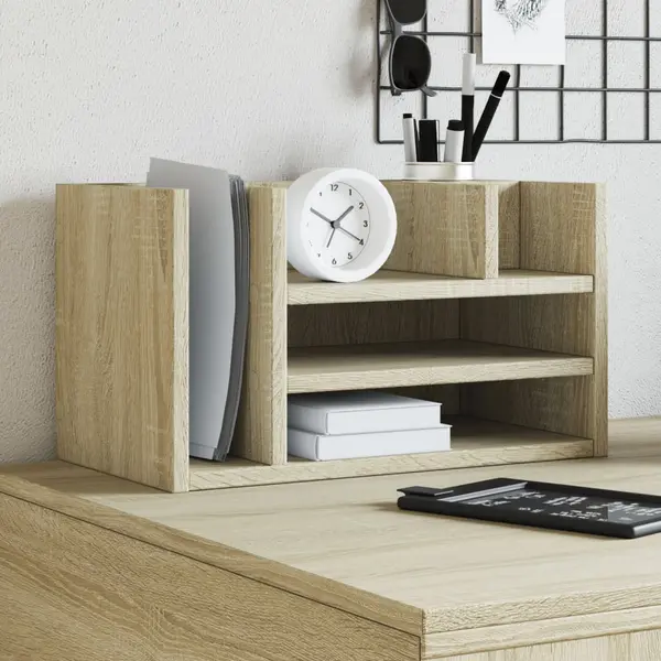 Gossi organizator birou, stejar sonoma, 44,5x24x25 cm lemn prelucrat