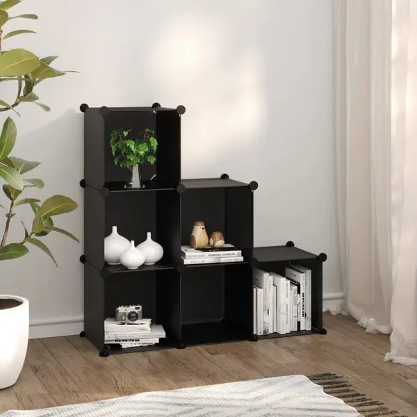 Gossi organizator cub de depozitare, 6 cuburi, negru, pp