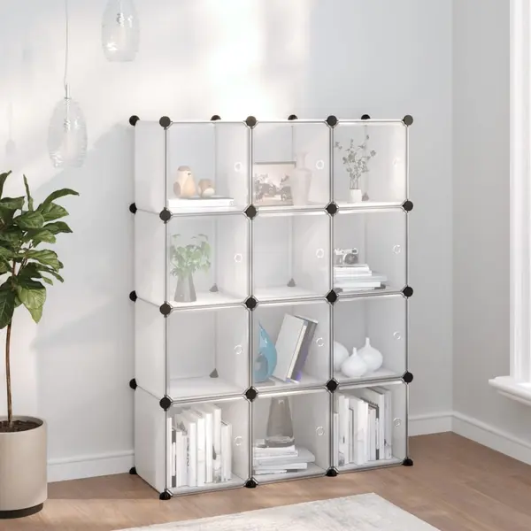 Gossi organizator cub de depozitare cu usi, 12 cuburi, transparent pp