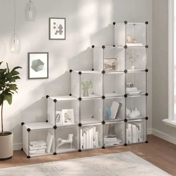 Gossi organizator cub de depozitare cu usi, 15 cuburi, transparent pp