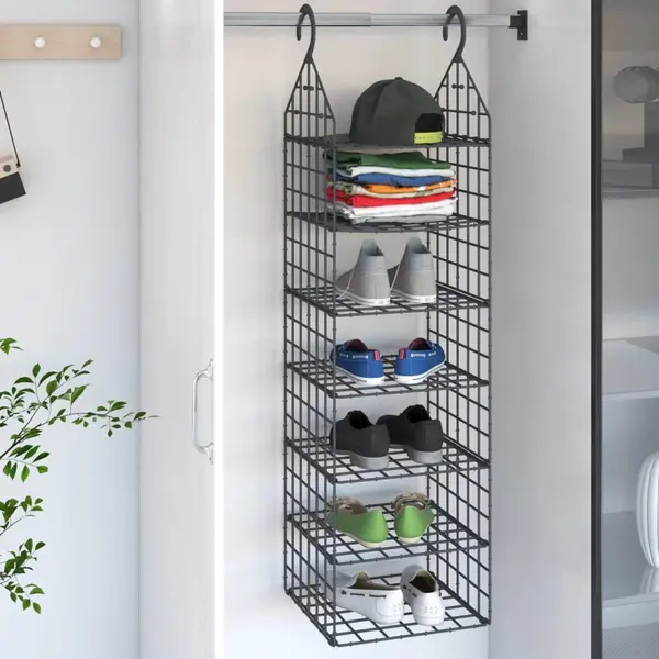 Gossi organizator pentru dulap suspendat, cu 7 rafturi