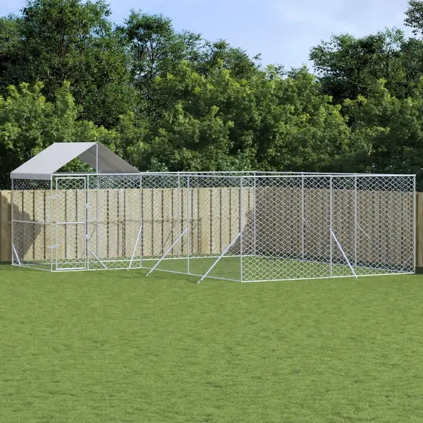 Gossi padoc de exterior cu acoperis argintiu 6x6x2,5m otel galvanizat