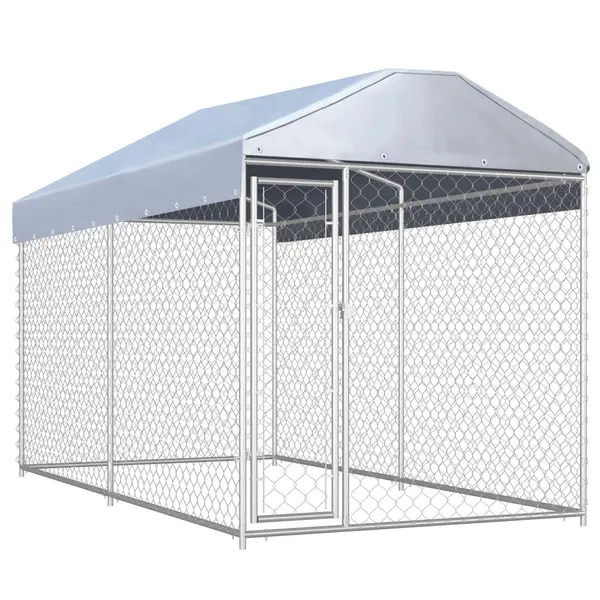 Gossi padoc de exterior cu prelata pentru caini, 382x192x225 cm