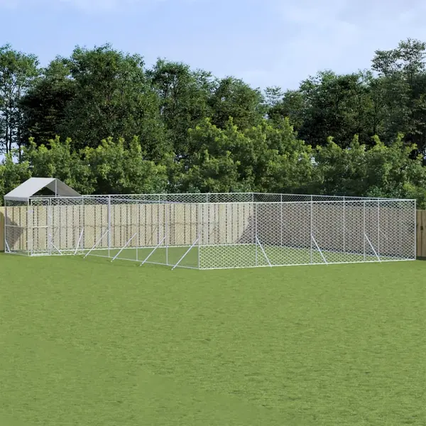 Gossi padoc exterior cu acoperis argintiu 10x8x2,5 m otel galvanizat