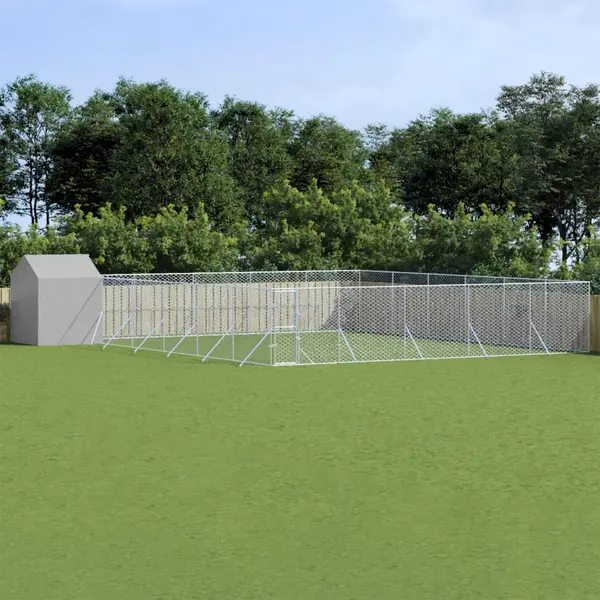 Gossi padoc exterior cu acoperis argintiu 12x12x2,5 m otel galvanizat