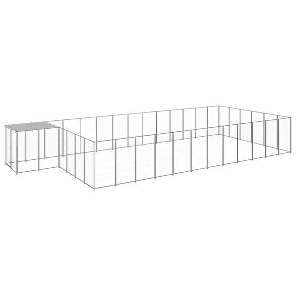 Gossi padoc pentru caini, argintiu, 22,99 m2, otel