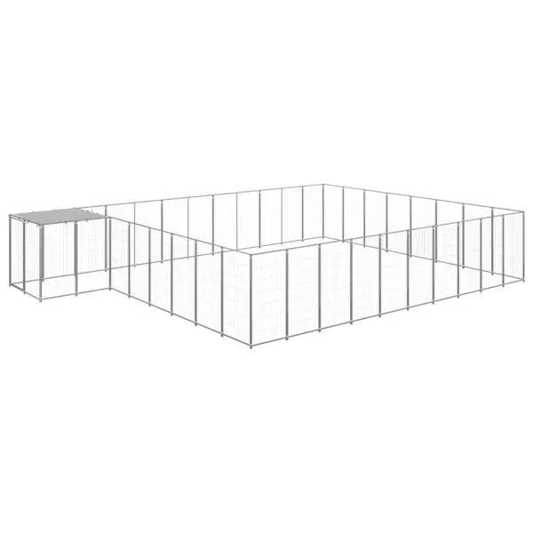 Gossi padoc pentru caini, argintiu, 25,41 m2, otel