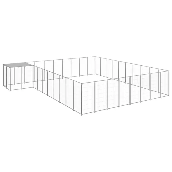 Gossi padoc pentru caini, argintiu, 25,41 m2, otel