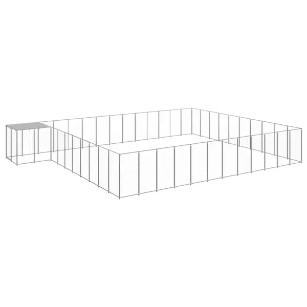 Gossi padoc pentru caini, argintiu, 37,51 m2, otel