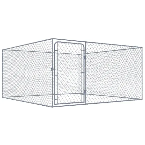 Gossi padoc pentru caini de exterior, 2 x 2 x 1 m, otel galvanizat