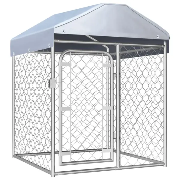 Gossi padoc pentru caini de exterior, cu acoperis, 100 x 100 x 125 cm