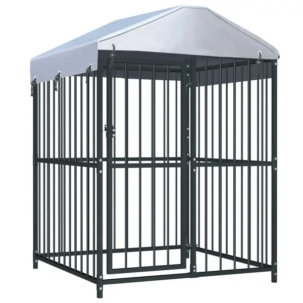 Gossi padoc pentru caini de exterior cu acoperis, 120x120x150 cm