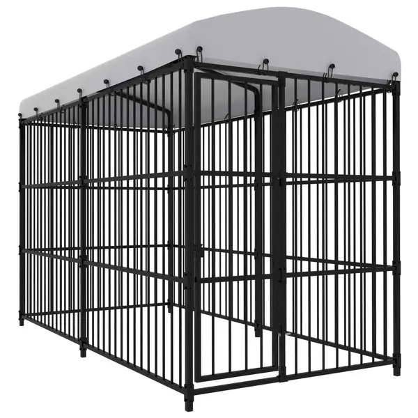 Gossi padoc pentru caini de exterior, cu acoperis, 300 x 150 x 210 cm