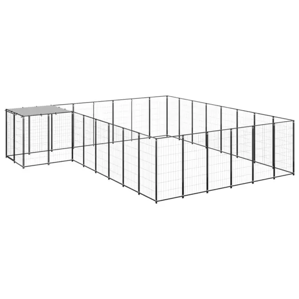 Gossi padoc pentru caini, negru, 15,73 m2, otel