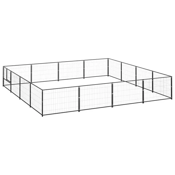 Gossi padoc pentru caini, negru, 16 m2, otel