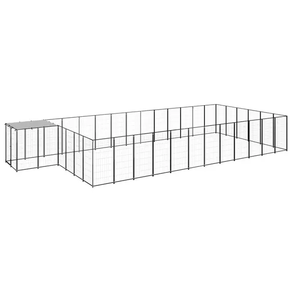Gossi padoc pentru caini, negru, 22,99 m2, otel