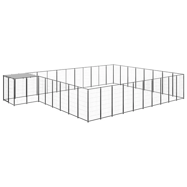 Gossi padoc pentru caini, negru, 25,41 m2, otel