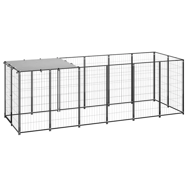 Gossi padoc pentru caini, negru, 330x110x110 cm, otel