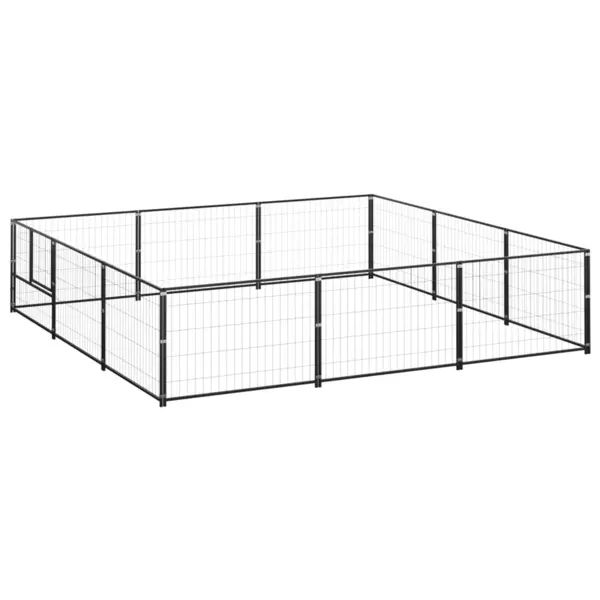 Gossi padoc pentru caini, negru, 9 m2, otel
