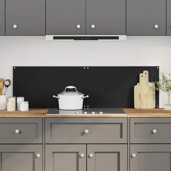 Gossi panou antistropi bucatarie 2 buc. negru 70x60cm sticla securiz.