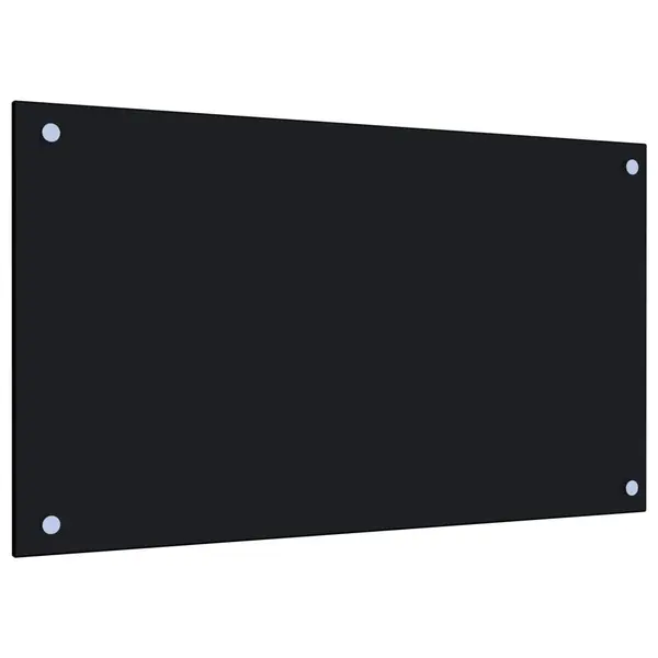 Gossi panou antistropi de bucatarie, negru 70x40 cm sticla securizata