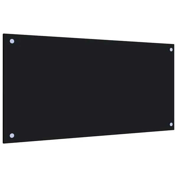 Gossi panou antistropi de bucatarie, negru 80x40 cm sticla securizata