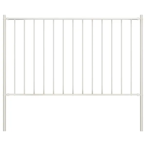 Gossi panou de gard cu stalpi, alb, 1,7 x 1,25 m, otel