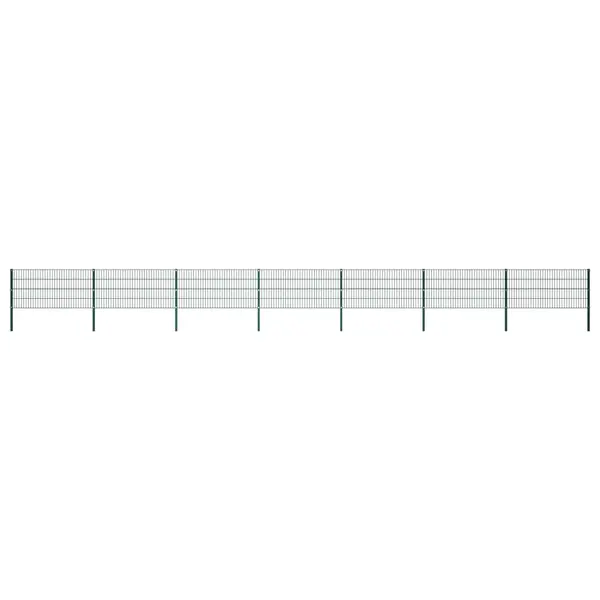 Gossi panou de gard cu stalpi, verde, 11,9 m, fier
