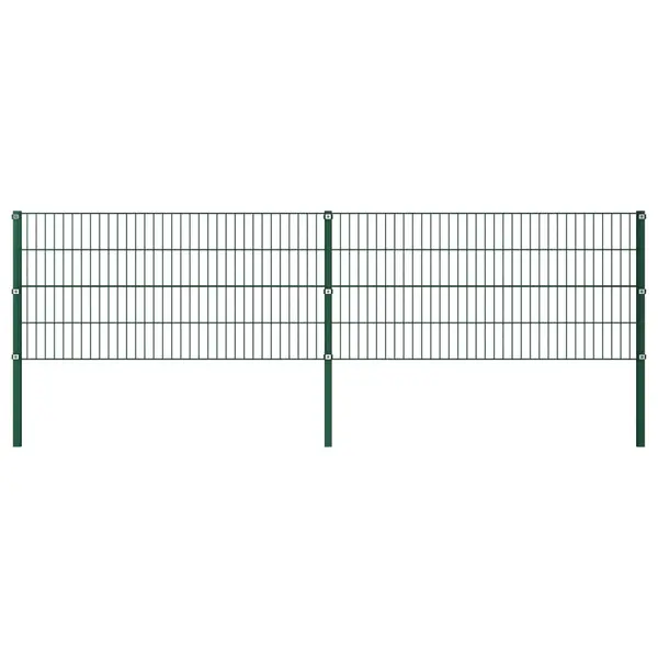 Gossi panou de gard cu stalpi, verde, 3,4, fier