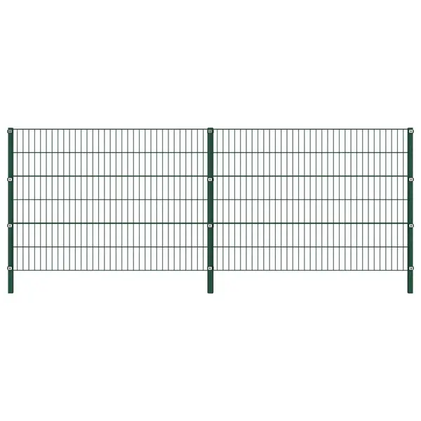 Gossi panou de gard cu stalpi, verde, 3,4 m, fier