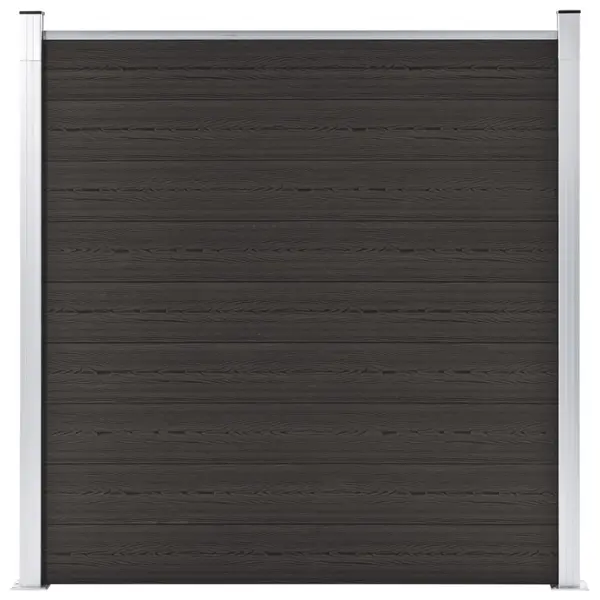Gossi panou de gard, negru, 180x186 cm, wpc