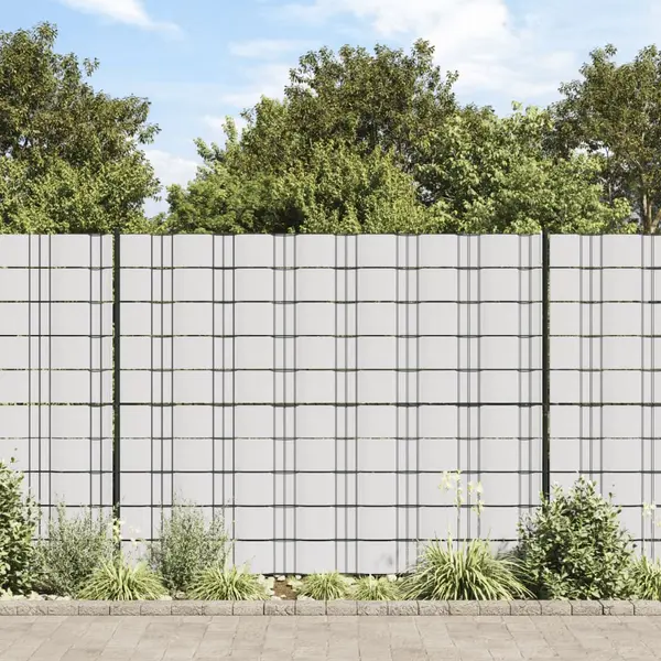 Gossi panou de intimitate gradina, alb, 70 x 0,19 m, pvc
