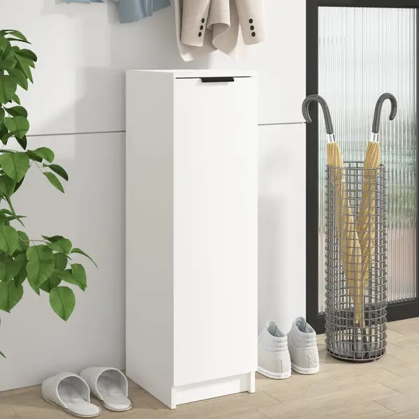 Gossi pantofar, alb, 30x35x100 cm, lemn compozit