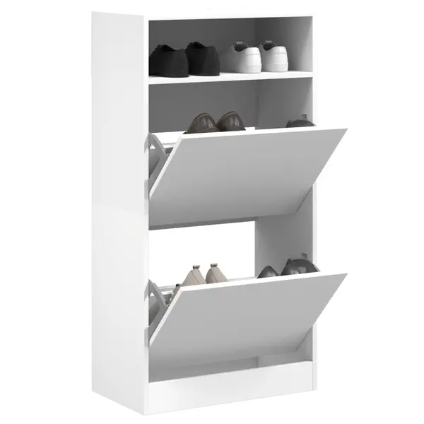 Gossi pantofar, alb, 60x34x116 cm, lemn compozit