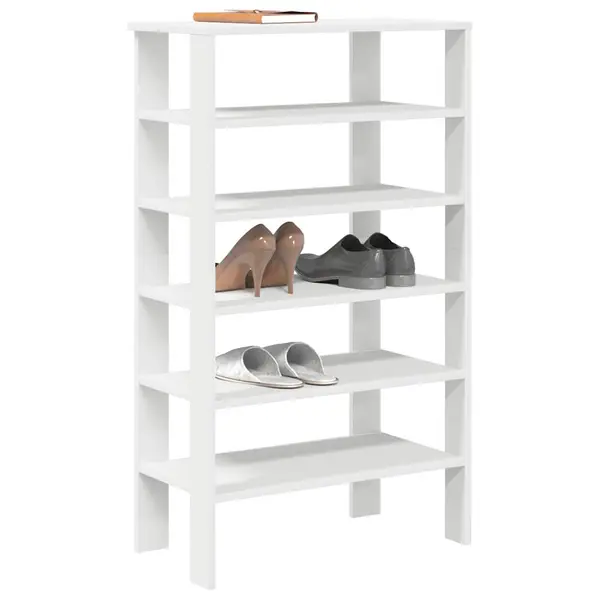 Gossi pantofar, alb, 61x32x105 cm, lemn prelucrat